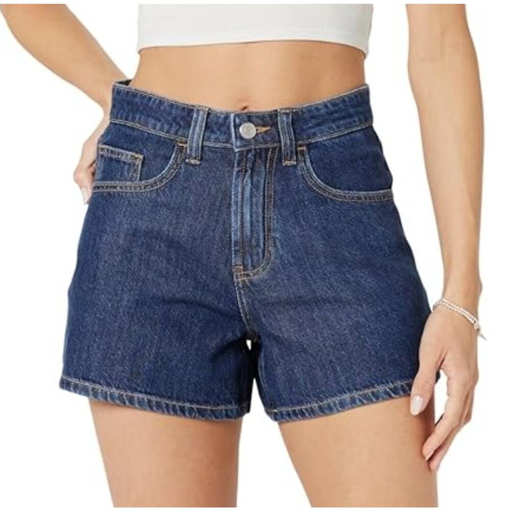 The Drop Women's Rowan Flared Denim Short, Dark Indigo, Size 29
